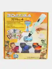 Голубой 3d ручка 4 поколения 3д ручка с набором пластика и игрушками