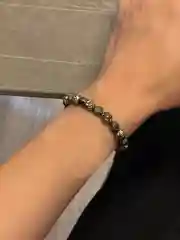 Черный мужской браслет на руку из бусин, ручная сборка
