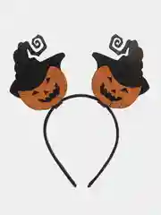 Оранжевый карнавальный ободок на Хэллоуин Halloween с пауками и тыквами, на утренник