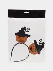 Оранжевый карнавальный ободок на Хэллоуин Halloween с пауками и тыквами, на утренник