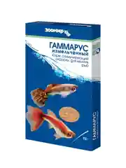 Корм для мелких рыб ЗООМИР "Гаммарус измельченный", стимулирующий окрас, 15 г
