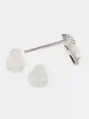 Серьги сердечки, фианит, серебро 925