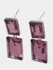 Аметистовый серьги крупные, бижутерия