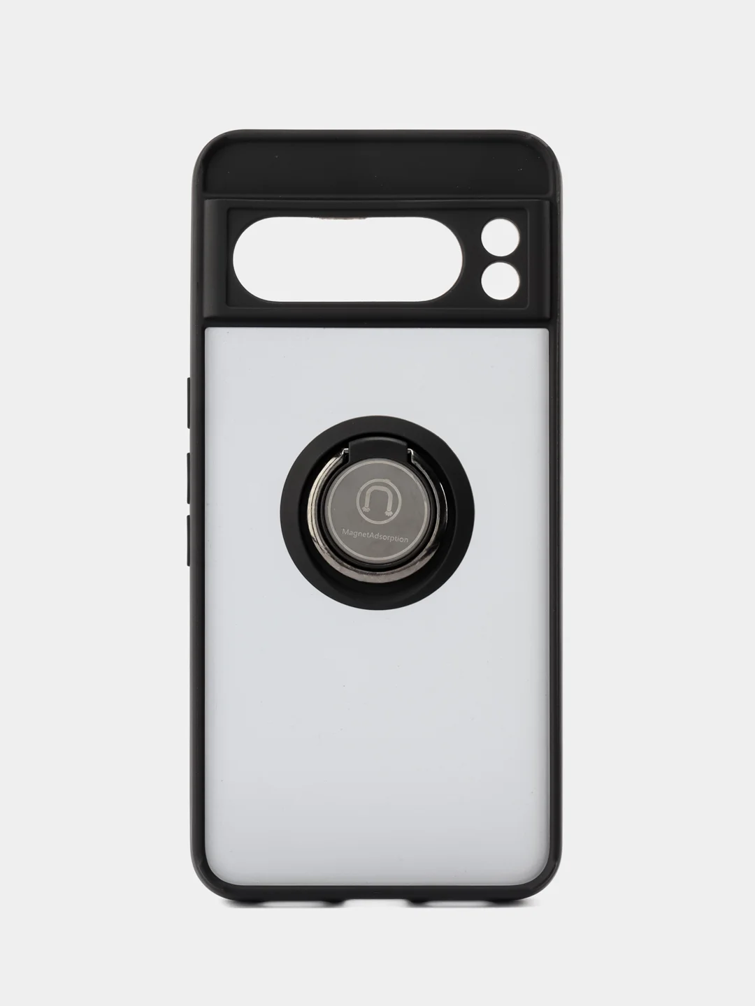 Черный чехол противоударный Google Pixel 8 Pro (Пиксель 8 Про) с металлической подставкой кольцом