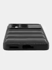 Черный чехол Xiaomi POCO F6 Pro (Сяоми Поко Ф6 Про) противоударный выпуклый