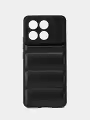 Черный чехол Xiaomi POCO F6 Pro (Сяоми Поко Ф6 Про) противоударный выпуклый