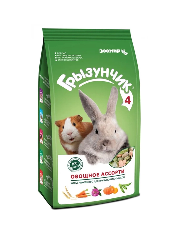Корм Зоомир Грызунчик, 4 овощное ассорти, 200 г