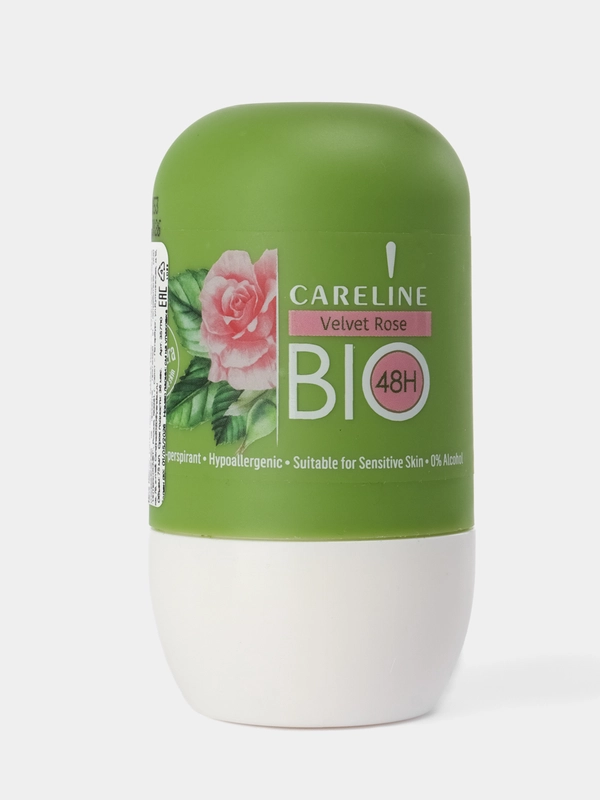CARELINE BIO ДЕЗОДОРАНТ-АНТИПЕРСПИРАНТ ШАРИКОВЫЙ "БАРХАТНАЯ РОЗА" 75МЛ