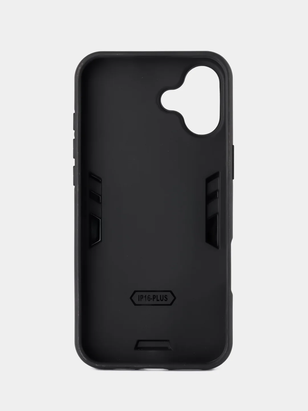 Синий чехол противоударный iPhone 16 Plus (Айфон 16 Плюс), с металлической подставкой кольцом