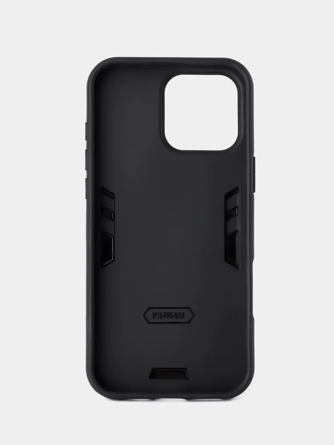 Синий чехол противоударный iPhone 16 Pro Max (Айфон), с металлической подставкой кольцом