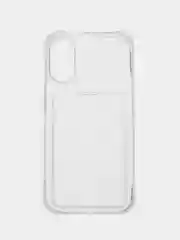 Прозрачный чехол для iPhone (Айфон) 11, 14, 15, 16, 13, Pro, Max, 12, с карманом для карт, прозрачный