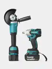 Набор инструментов Makita 4 в 1 аккумуляторный: УШМ, гайковерт,дрель,шуруповерт