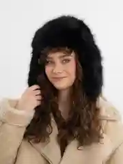 Белый шапка ушанка, женская, зимняя, меховая