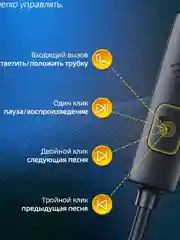 Белый наушники проводные с микрофоном вакуумные