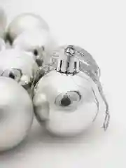 Серебряный елочные игрушки, новогодние украшения на елку, набор шаров 24 шт