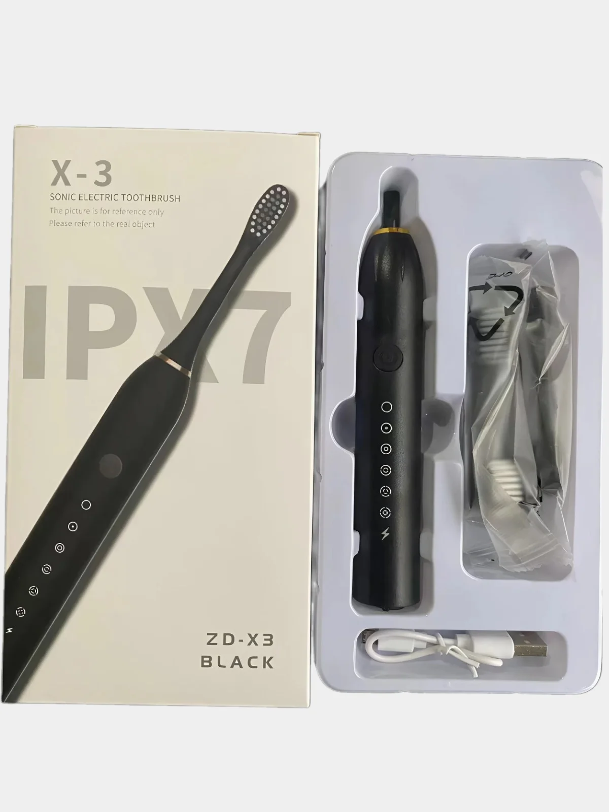 Черный зубная щетка электрическая Sonic Toothbrush X-3