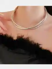 Серебряный чокер/колье многослойное