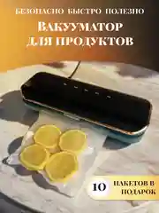 Тёмно-бирюзовый вакууматор для продуктов вакуумный упаковщик