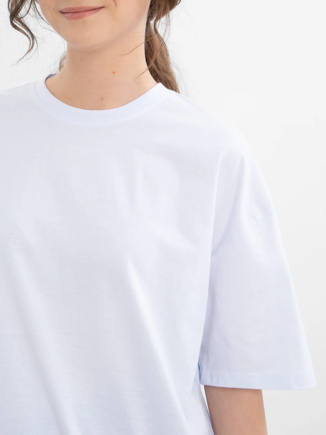 Белый футболка оверсайз "More self love" унисекс, с принтом, хлопок, Oversize T-Shirt printed