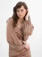 Песочный хаки женское платье вечернее