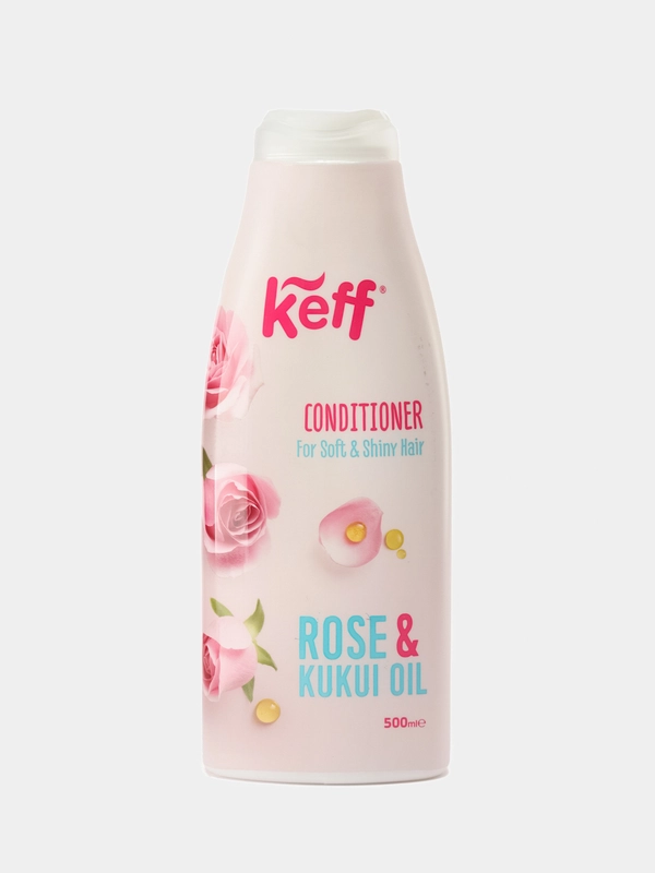 Keff Кондиционер для сухих непослушных волос с маслами розы и ореха кукуи, 500 мл