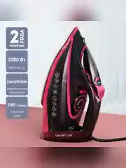 Утюг Galaxy LINE GL 6133, черный с розовым, паровой, 3200 Вт