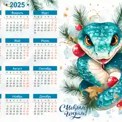 Тиффани календарь 2025, змея символ года