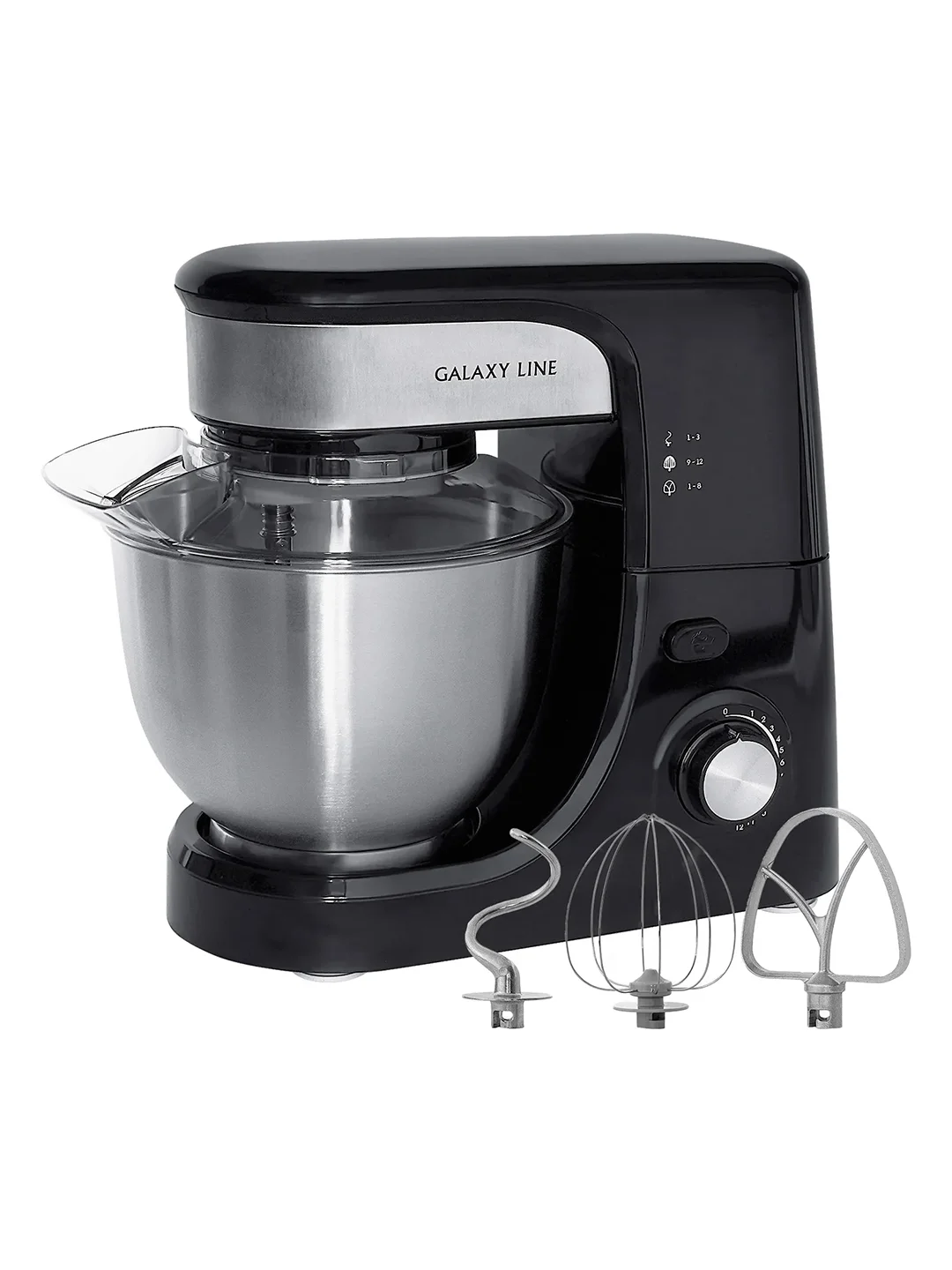 Миксер Galaxy LINE GL 2231, черный, планетарный, 700 Вт, 12 скоростей