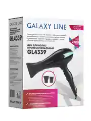 Фен для волос профессиональный Galaxy LINE GL 4339, черный с бирюзовым