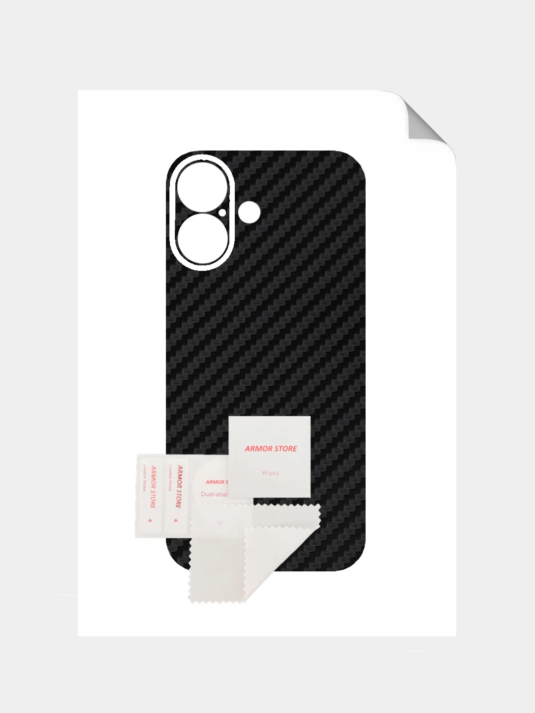 Черный защитная пленка на iPhone 16 Plus под карбон на заднюю часть,под кожу, на зад, назад,для