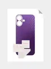 Фиолетовый защитная пленка на iPhone 16 Plus под карбон на заднюю часть,под кожу, на зад, назад,для