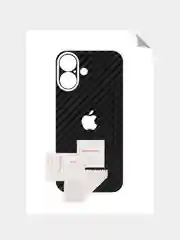 Черный защитная пленка на iPhone 16 Plus под карбон на заднюю часть,под кожу, на зад, назад,для