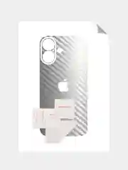 Серебряный защитная пленка на iPhone 16 Plus под карбон на заднюю часть,под кожу, на зад, назад,для