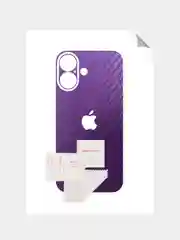 Фиолетовый защитная пленка на iPhone 16 Plus под карбон на заднюю часть,под кожу, на зад, назад,для