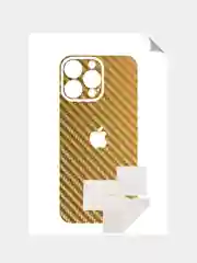 Золотой защитная пленка на iPhone 16 Pro под карбон на заднюю часть,под кожу, на зад, назад,для