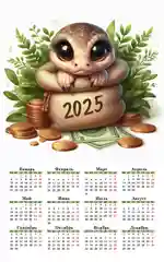 Бронзовый календарь 2025, змея символ года