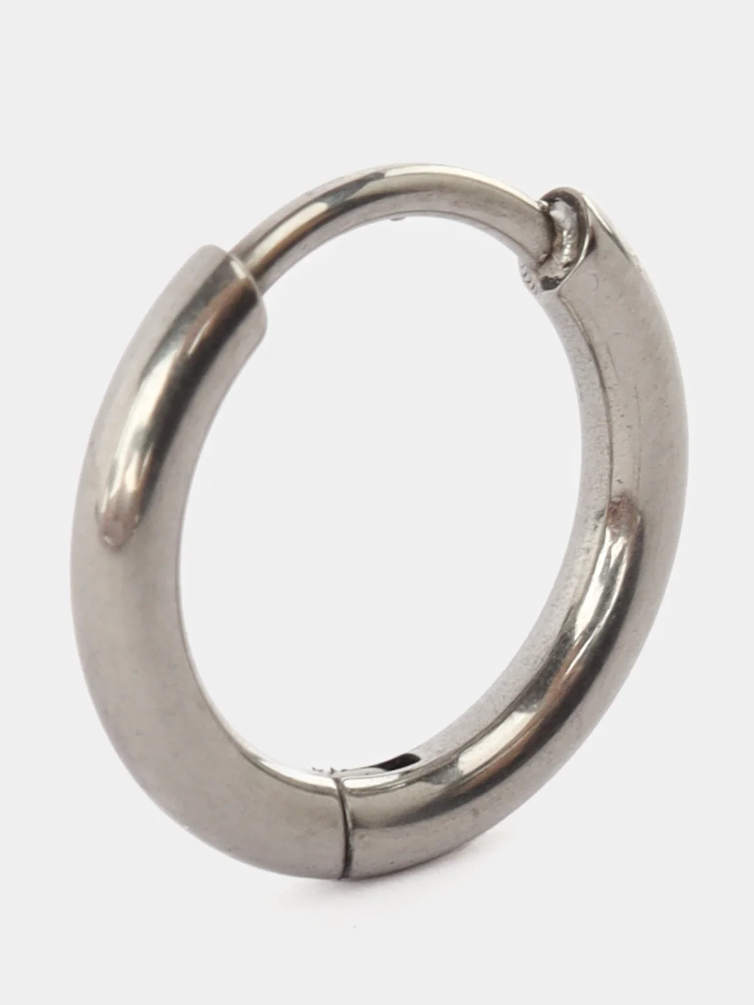 Серый металлик кольцо-кликер  для пирсинга, из титана, серия "TITANIUM" для носа, уха