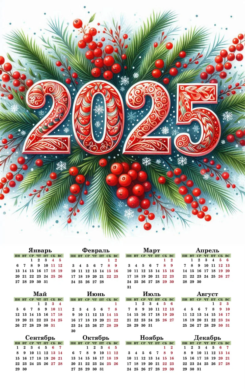 Оливковый календарь 2025, змея символ года