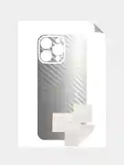 Серебряный защитная пленка на iPhone 16 Pro под карбон на заднюю часть,под кожу, на зад, назад,для