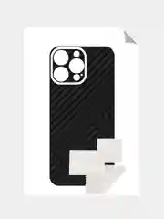 Черный защитная пленка на iPhone 16 Pro Max под карбон на заднюю часть,под кожу, на зад, назад