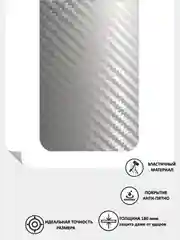 Серебряный защитная пленка на iPhone 16 Pro Max под карбон на заднюю часть,под кожу, на зад, назад