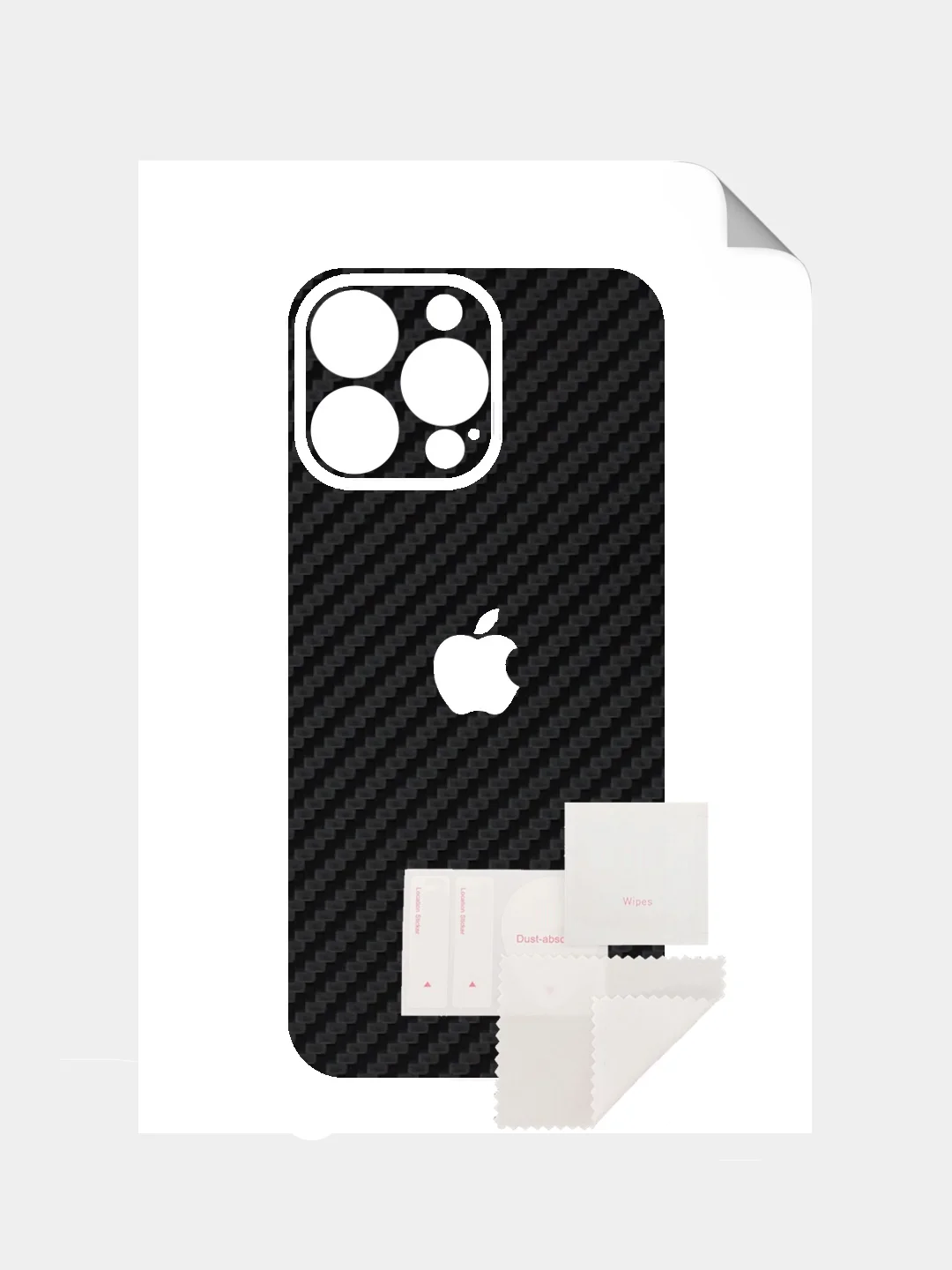 Черный защитная пленка на iPhone 16 Pro Max под карбон на заднюю часть,под кожу, на зад, назад