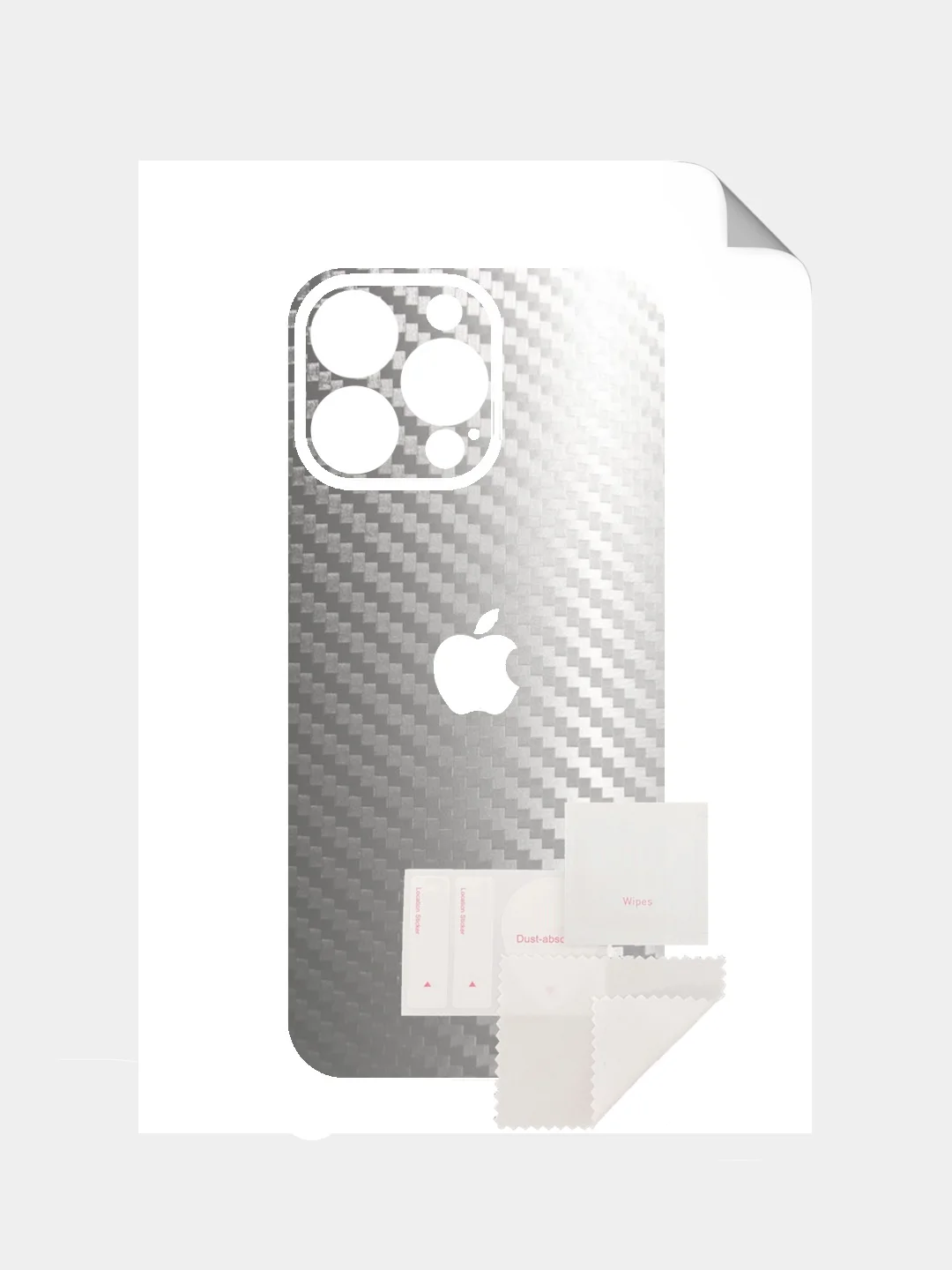 Серебряный защитная пленка на iPhone 16 Pro Max под карбон на заднюю часть,под кожу, на зад, назад