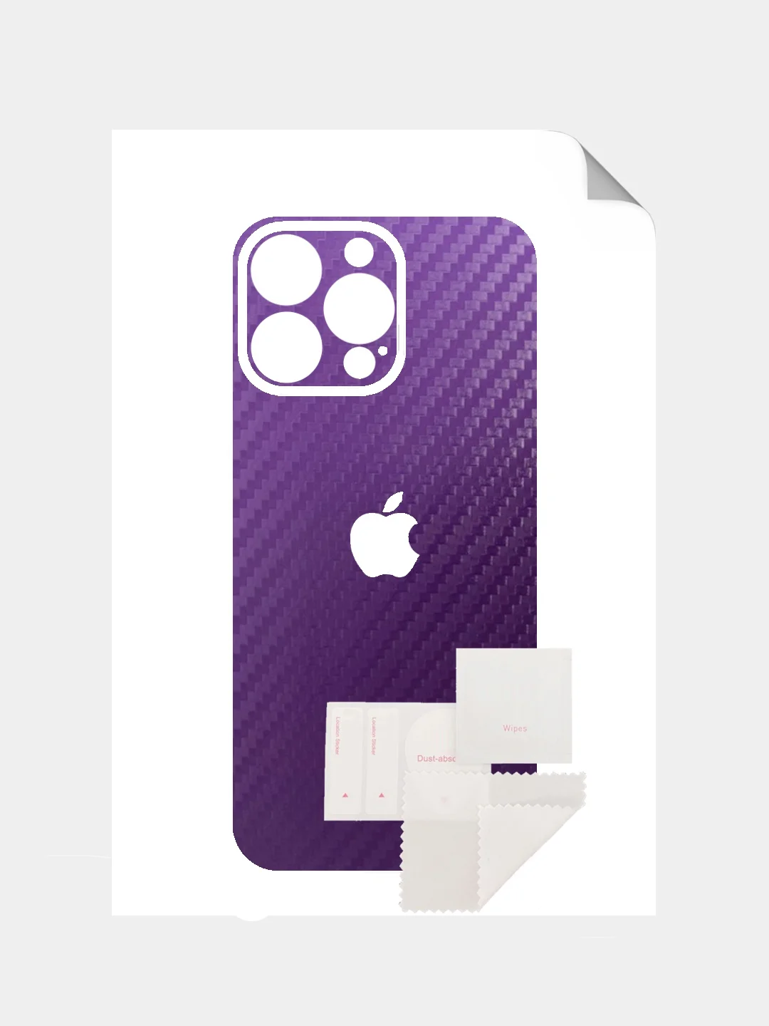 Фиолетовый защитная пленка на iPhone 16 Pro Max под карбон на заднюю часть,под кожу, на зад, назад