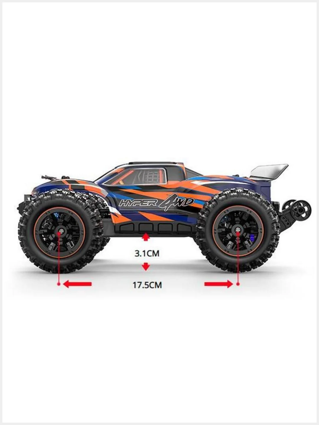 Оранжевый радиоуправляемый монстр MJX Hyper Go 16108 4WD 2.4G LED 1/16 RTR