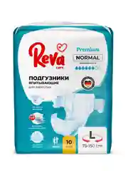 Подгузники для взрослых Reva Care Normal, на липучках, 10 штук
