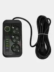 Удлинитель сетевой, фильтр 3 метра, 3 розетки с 4 USB и 1 Type-C портами и кнопкой