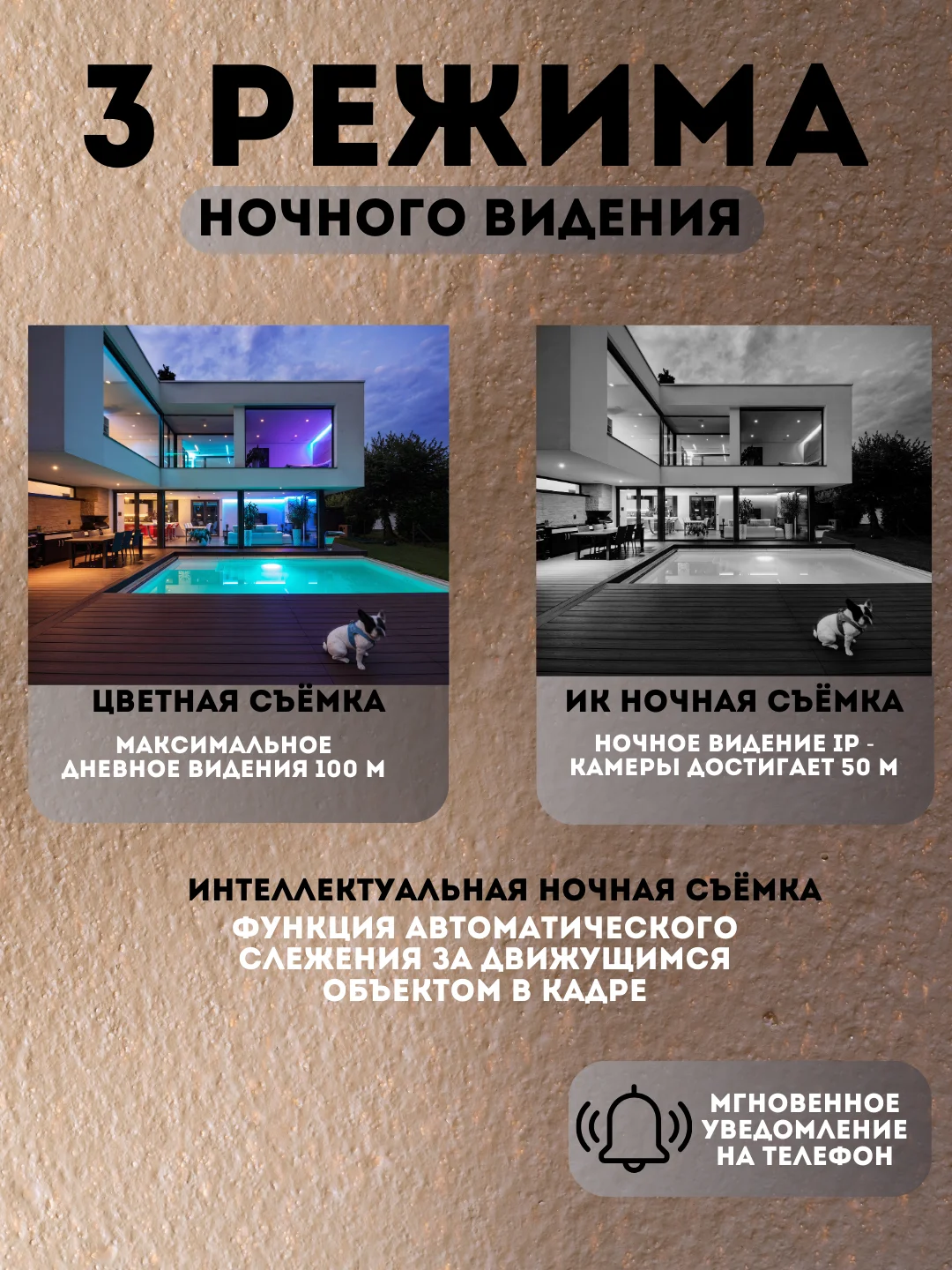 Черный камера видеонаблюдения/ Умная Wi-Fi камера/ 2 камеры/ датчик движения, ночная съемка