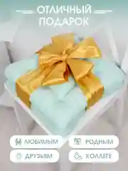 Подушка на стул с завязками Bio-Line/Сидушка на стул/Табуретник/Хлопок/35х37 см/Мята