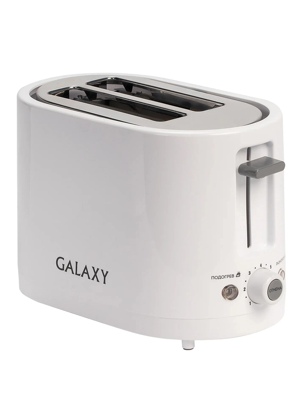 Тостер электрический Galaxy LINE GL 2908, белый, пластик, 800 Вт